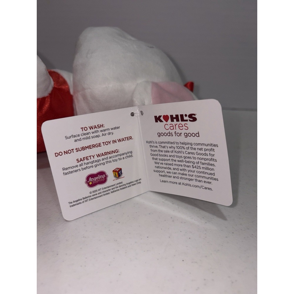 Angelina Ballerina Kohl's Cares Mattel 80th Anniversary Plush Doll 15" Red Satin - Picture 5 of 6